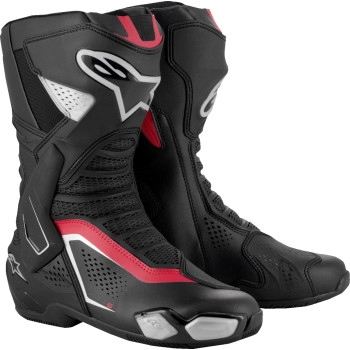 Alpinestars SMX-6 V3 Vented Boots (7, Black/Silver/Red) main product image